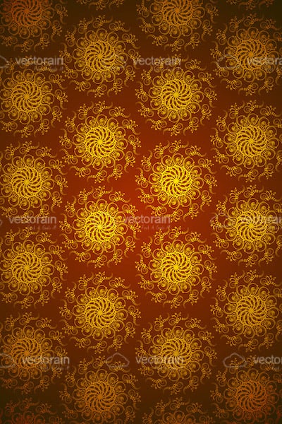Elegant Abstract Floral Background in Red and Gold
